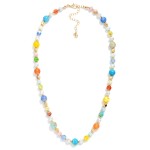 Wholesale stone Beaded Necklace Pearl Gold Details L Extender L