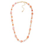 Wholesale stone Beaded Necklace Pearl Gold Details L Extender L