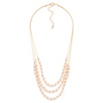 Wholesale layered Pearl Faceted Bead Beaded Chain Link Necklace L Extender L