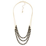 Wholesale layered Metal Faceted Bead Beaded Chain Link Necklace L Extender L