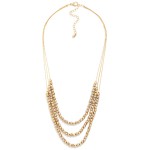 Wholesale layered Metal Faceted Bead Beaded Chain Link Necklace L Extender L