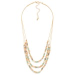 Wholesale layered Metal Faceted Bead Beaded Chain Link Necklace L Extender L