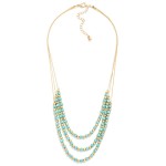 Wholesale layered Metal Faceted Bead Beaded Chain Link Necklace L Extender L