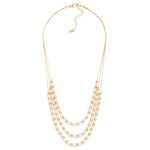 Wholesale layered Metal Faceted Bead Beaded Chain Link Necklace L Extender L