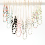 Wholesale layered Beaded Necklace Cracked Faceted Cylinder Beads L Extender L