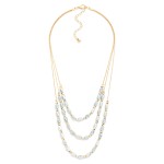 Wholesale layered Beaded Necklace Cracked Faceted Cylinder Beads L Extender L
