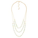 Wholesale layered Beaded Necklace Cracked Faceted Cylinder Beads L Extender L