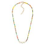 Wholesale faceted Bead Pearl Beaded Necklace L Extender L