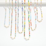 Wholesale faceted Bead Pearl Beaded Necklace L Extender L