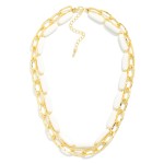 Wholesale layered Chain Link Long Stone Bead Beaded Necklace L Extender