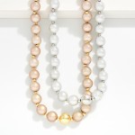 Wholesale translucent Bead Beaded Necklace Textured Metal Bead L Extender L
