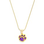 Wholesale snake Chain Link Necklace Pave Rhinestone Paw Print Pendant L Extender