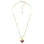 Wholesale snake Chain Link Necklace Pave Rhinestone Paw Print Pendant L Extender