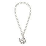 Wholesale metal Circle Chain Link Necklace Toggle Clasp Medallion Horse Pendant