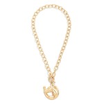Wholesale metal Circle Chain Link Necklace Toggle Clasp Medallion Horse Pendant