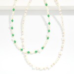 Wholesale pearl Faceted Bead Beaded Necklace Pearl Star Stations L Extender L