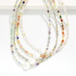 Wholesale acetate Stone Beaded Necklace Circular Pearl Pendant L Extender L