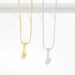 Wholesale snake Chain Necklace Teardrop Pendents L Extender L Stainless Steal Wa