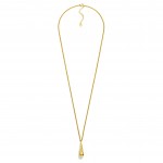 Wholesale long Chain Link Necklace Metal Teardrop Pendent L Extender L Stainless