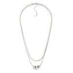 Wholesale layered Herringbone Chain Link Necklace Feating Metal Beaded Disks Sta