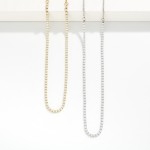 Wholesale adjustable Chain Link Cubic Zirconia Tennis Necklace L Extender L Stai