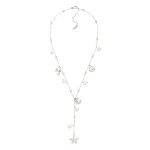 Wholesale chain Link Charm Necklace Pearls Metal Beach Charms L Stainless Steal