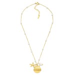 Wholesale metal Chain Link Necklace Pearl Stations Shell Pendant L Stainless Ste