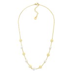 Wholesale chain Link Necklace Metal Four Leaf Clover Pearl Stations L Extender L