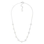 Wholesale chain Link Necklace Metal Four Leaf Clover Pearl Stations L Extender L