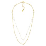 Wholesale layered Dainty Chain Link Necklace Metal Ball Pearl Stations L Extende