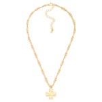 Wholesale multiple Metal Beaded Necklace Hammered Metal Plus Cross Pendant L Ext