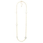 Wholesale long Paperclip Chain Link Necklace Necklace Hammered Metal Hollow Cros