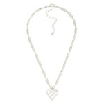 Wholesale metal Metallic Beaded Necklace Hammered Heart Pendant L Extender L