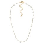 Wholesale dainty Chain Link Necklace Pearl Stations L Extender L