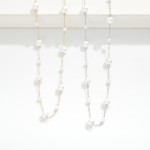 Wholesale dainty Chain Link Necklace Pearl Stations L Extender L
