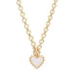 Wholesale chain Link Necklace Pearlescent Pendant Toggle Clasp L