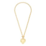 Wholesale metal Circle Chain Link Necklace Heart Pendant Toggle Clasp L