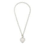 Wholesale metal Circle Chain Link Necklace Heart Pendant Toggle Clasp L