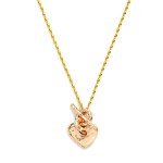 Wholesale metal Oval Bead Beaded Necklace Hammered Metal Heart Toggle Clasp L