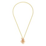 Wholesale metal Oval Bead Beaded Necklace Hammered Metal Heart Toggle Clasp L