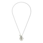 Wholesale metal Oval Bead Beaded Necklace Hammered Metal Heart Toggle Clasp L