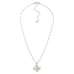 Wholesale metal Bar Link Chain Link Necklace Hammered Metal Plus Cross Pendant L