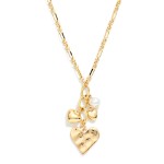 Wholesale oval Circle Chain Link Necklace Pearl Hearts Pendant L Extender L