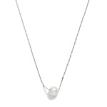 Wholesale petite Link Chain Link Necklace Fixed Pearl Pendant L External L