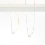 Wholesale petite Link Chain Link Necklace Fixed Pearl Pendant L External L