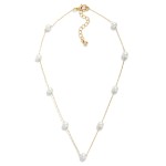 Wholesale chain Link Necklace Pearl Stations L