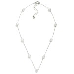 Wholesale chain Link Necklace Pearl Stations L