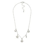 Wholesale metal Bar Chain Link Necklace Beach Charms Gold Tones Pearls L Extende