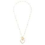 Wholesale chain Link Necklace Bead Stations Pearlescent Heart Pendant L