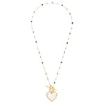 Wholesale chain Link Necklace Bead Stations Pearlescent Heart Pendant L